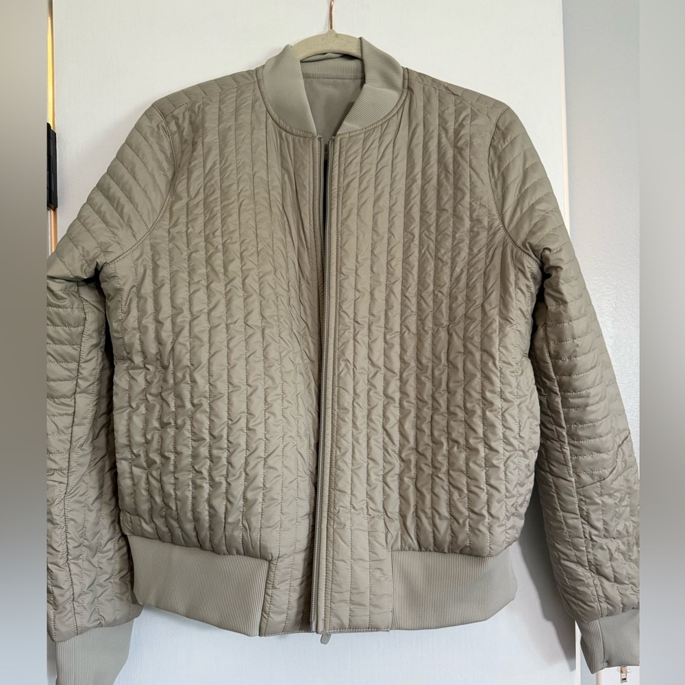 NWOT Lululemon Non-Stop Cotton Bomber Jacket, size 10, raw linen - Picture 8 of 13